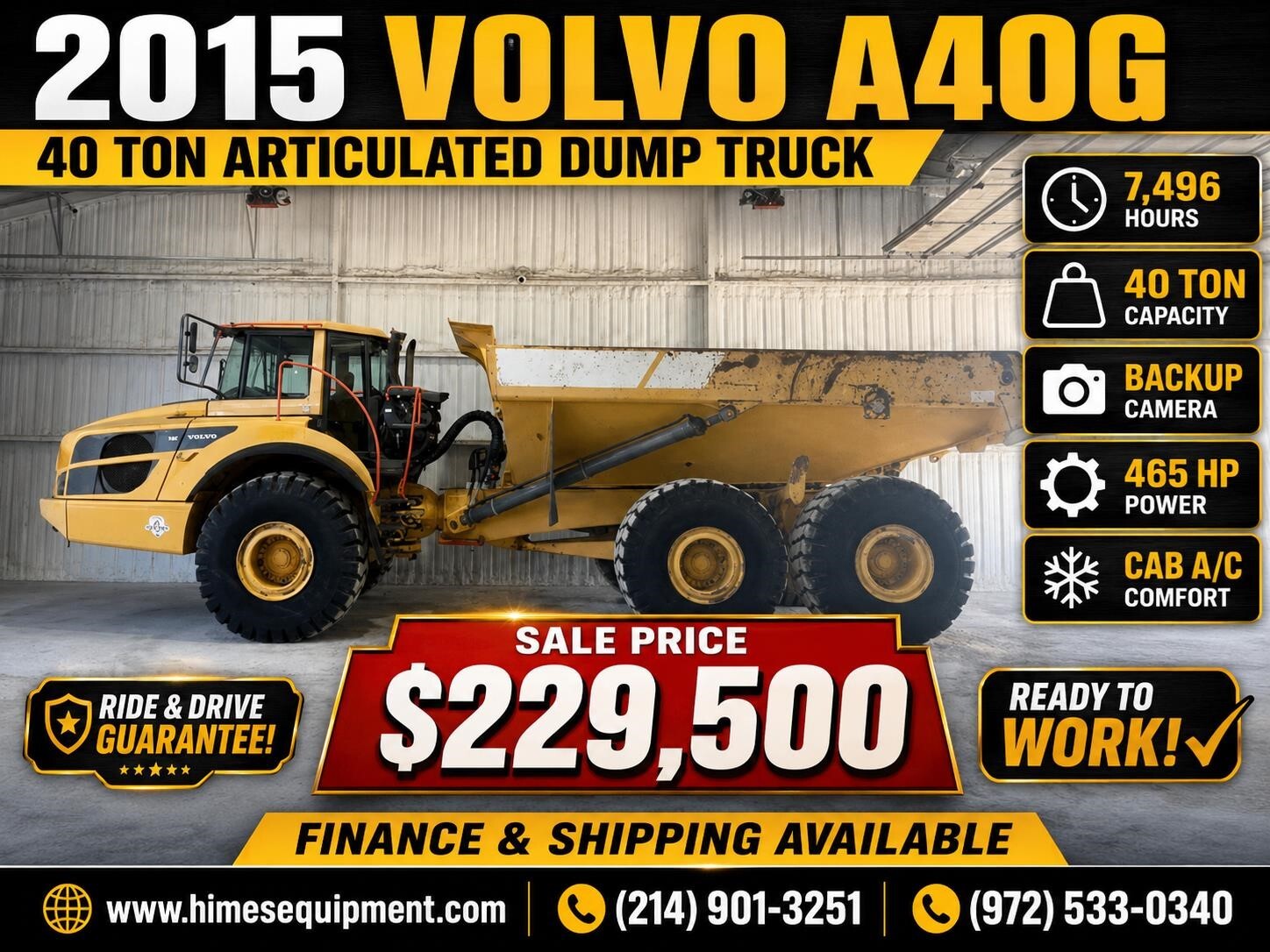 2015 VOLVO A40G in Van Alstyne, TX