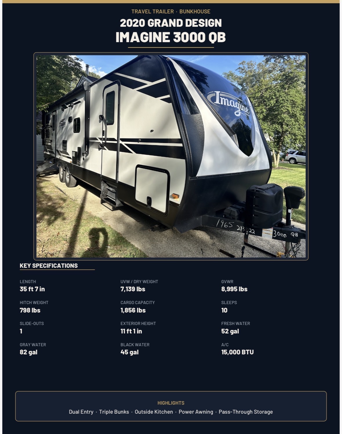 2020 Grand Design IMAGINE 3000QB RV