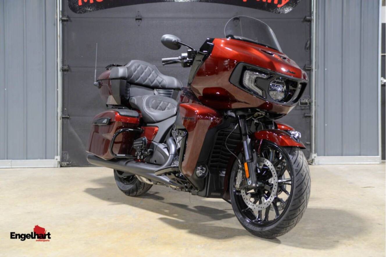 A photo of this 2026 Indian Motorcycle Pursuit® Dark Horse® with 112 and Powerband Audio Pack