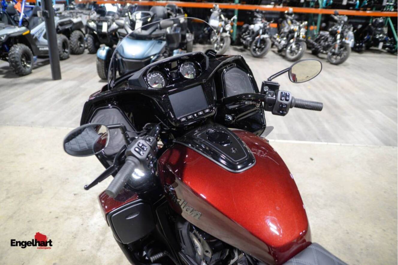 A photo of this 2026 Indian Motorcycle Pursuit® Dark Horse® with 112 and Powerband Audio Pack