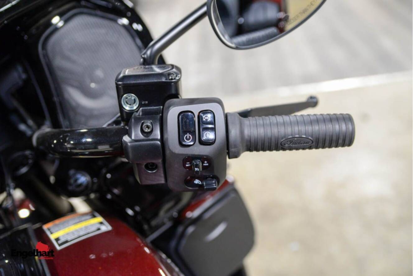 A photo of this 2026 Indian Motorcycle Pursuit® Dark Horse® with 112 and Powerband Audio Pack