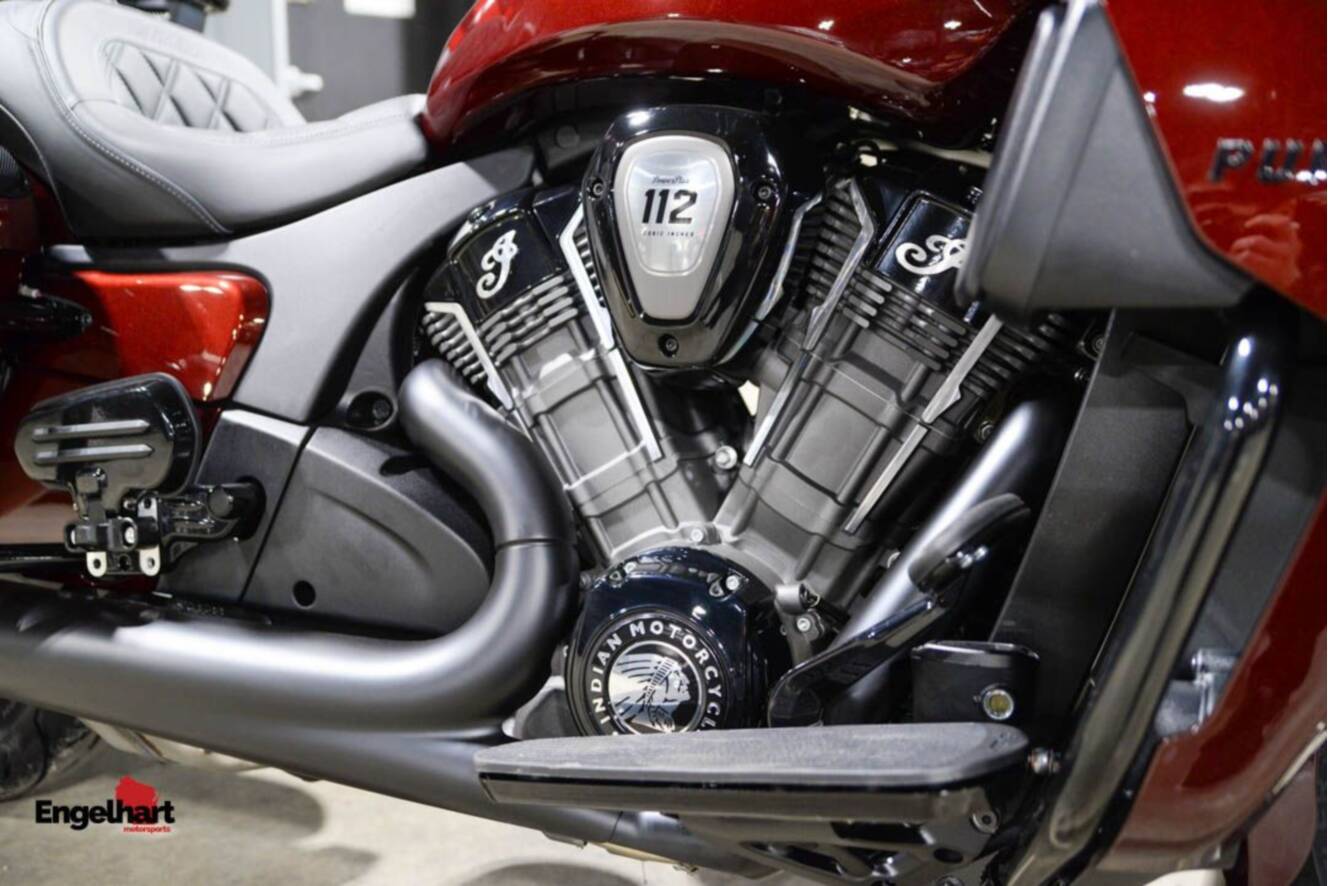 A photo of this 2026 Indian Motorcycle Pursuit® Dark Horse® with 112 and Powerband Audio Pack