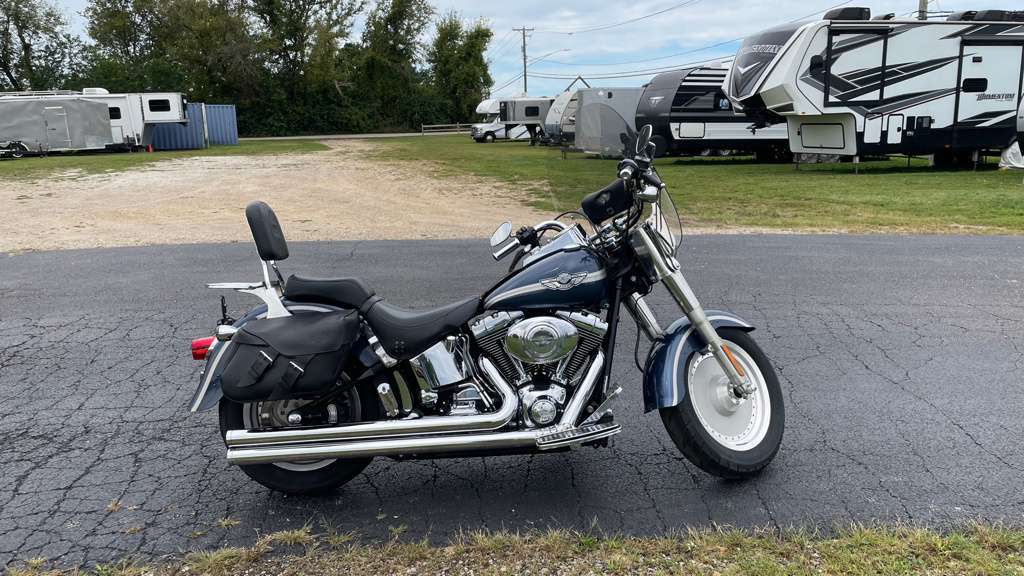 2003 Harley-Davidson FATBOY 100TH ANNIVERSARY - GUNMETAL BLUE FAT BOY in Marengo, IL