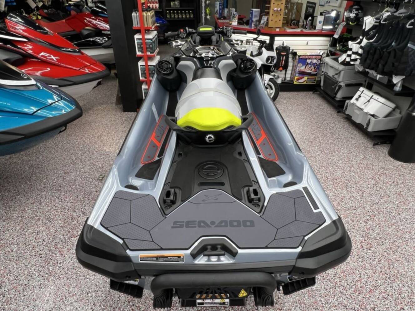 A photo of this 2025 Sea-Doo RXT-X 325 Ice Metal / Manta Green