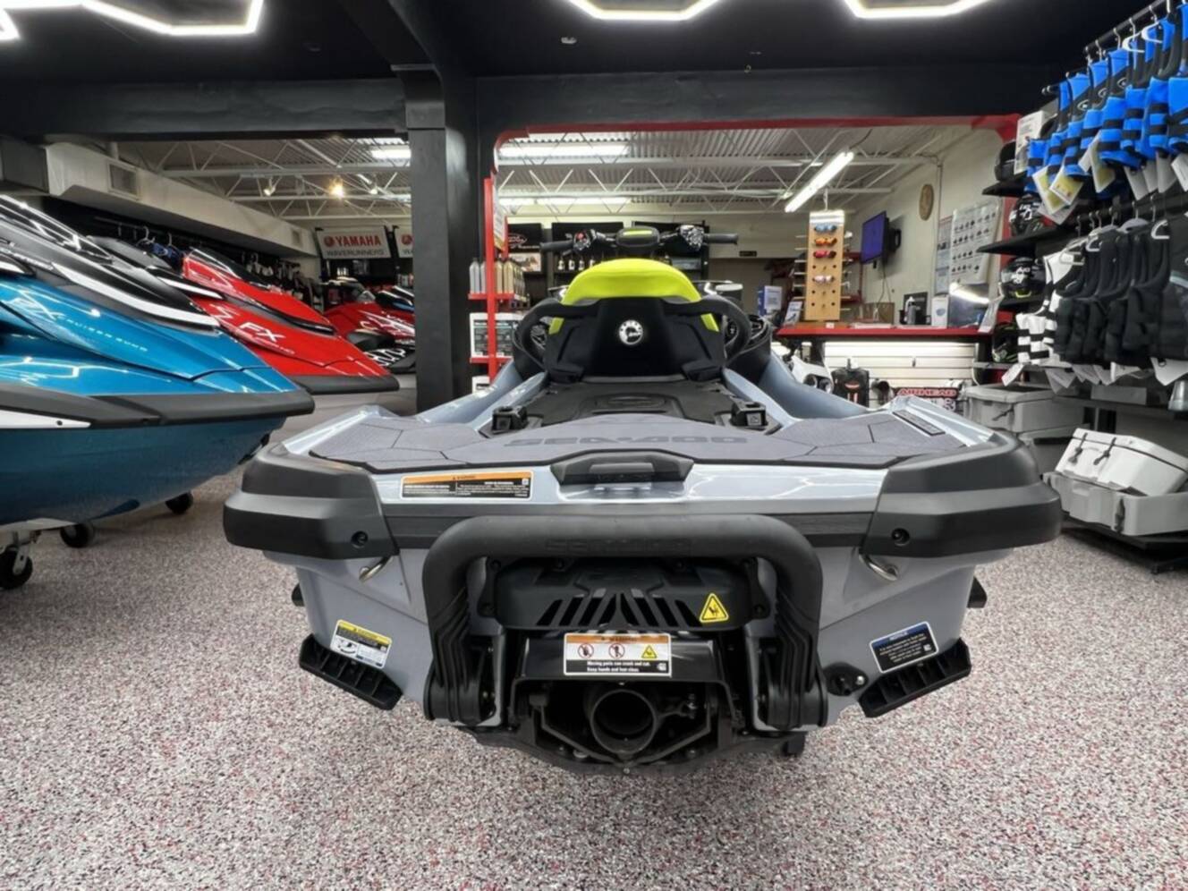 A photo of this 2025 Sea-Doo RXT-X 325 Ice Metal / Manta Green