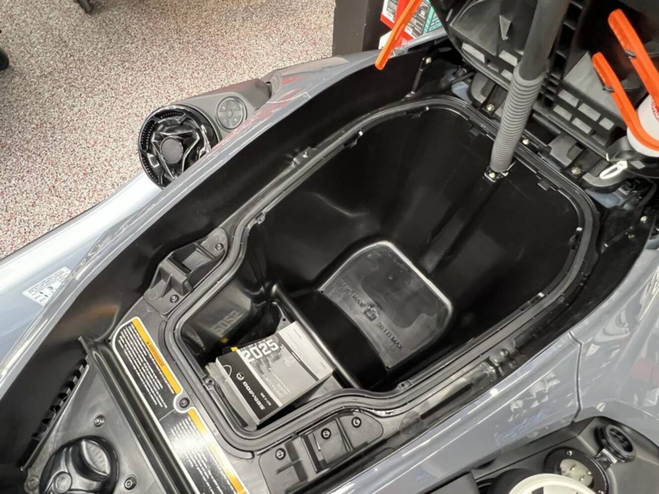 A photo of this 2025 Sea-Doo RXT-X 325 Ice Metal / Manta Green