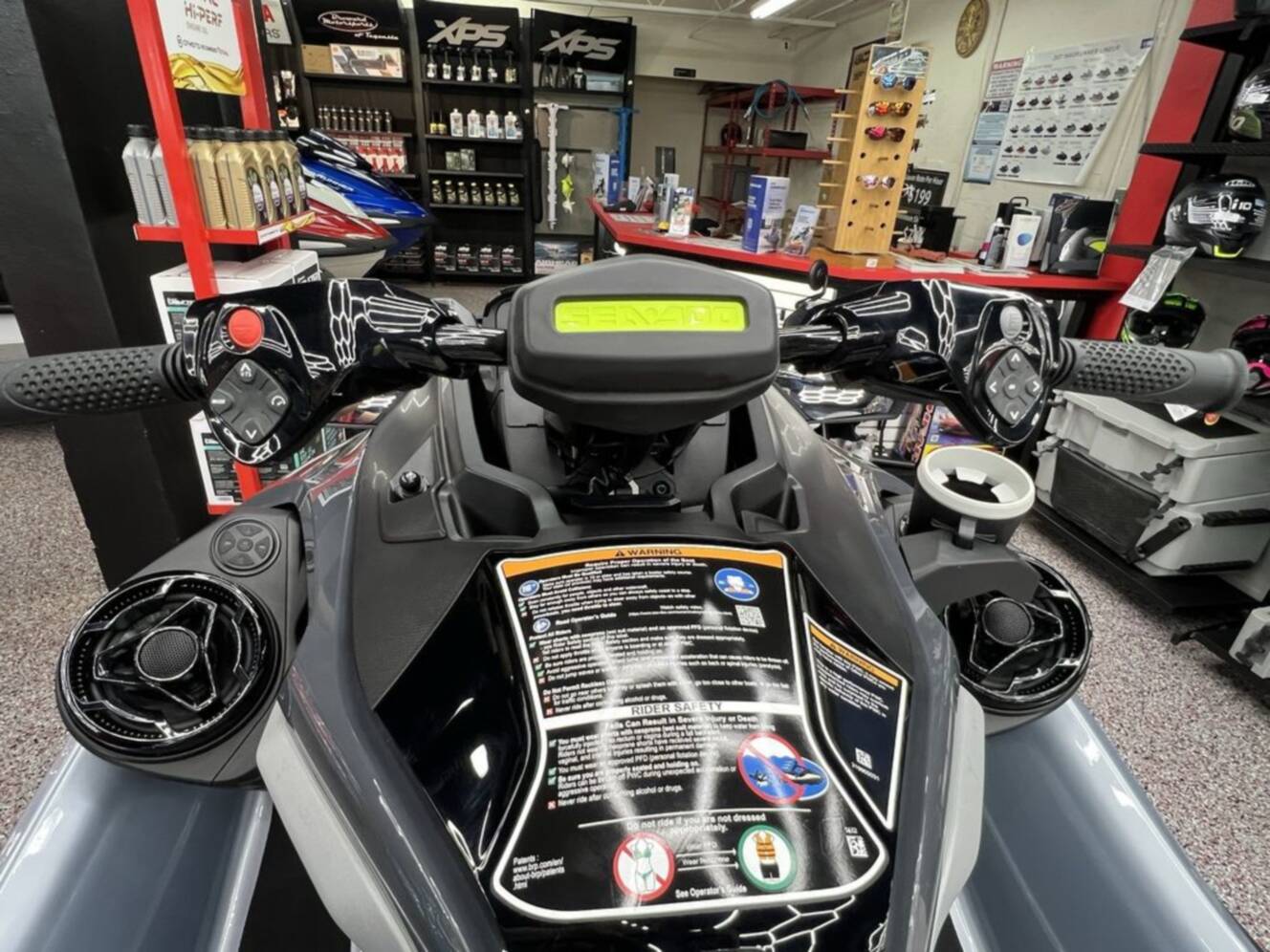 A photo of this 2025 Sea-Doo RXT-X 325 Ice Metal / Manta Green