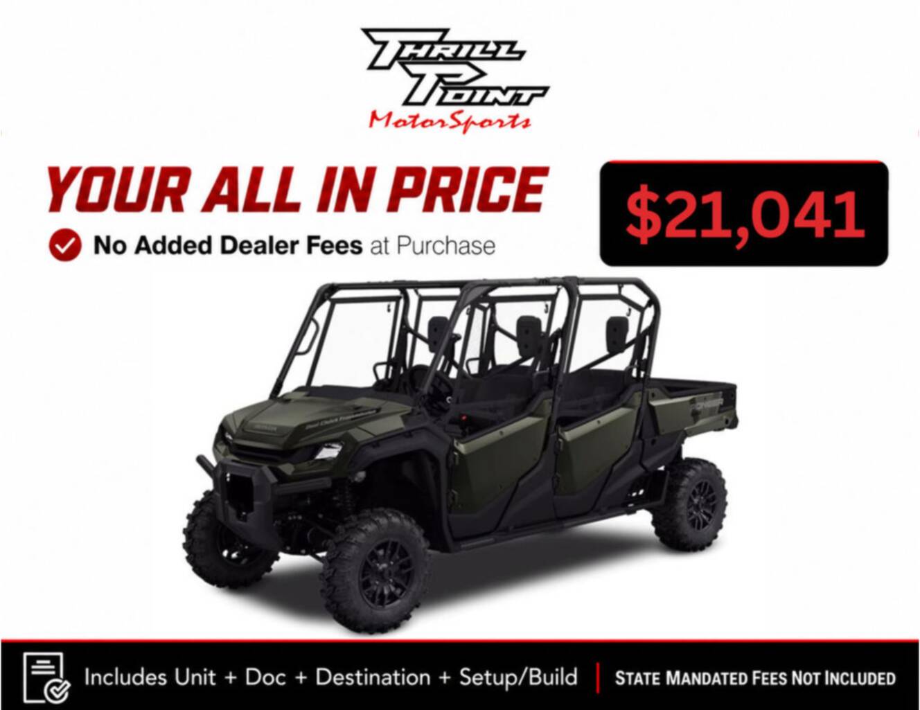 A photo of this 2025 Honda® Pioneer 1000-6 Deluxe Crew