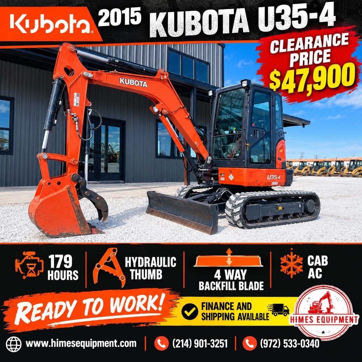 2015 KUBOTA U35-4 in Van Alstyne, TX