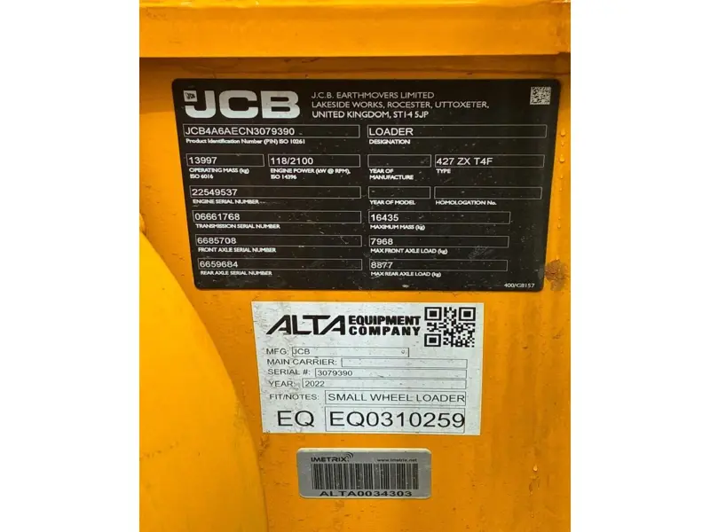 2022 JCB 427ZX