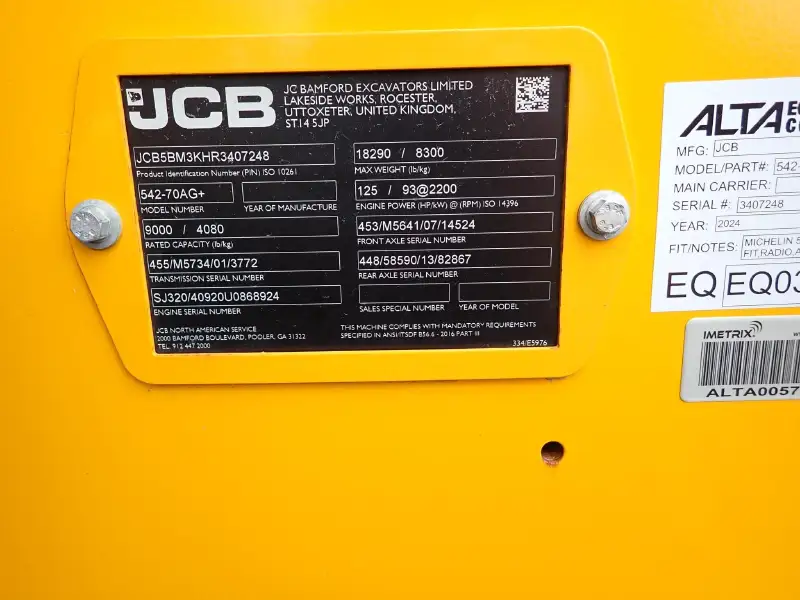2024 JCB 542-70 AGRI PLUS