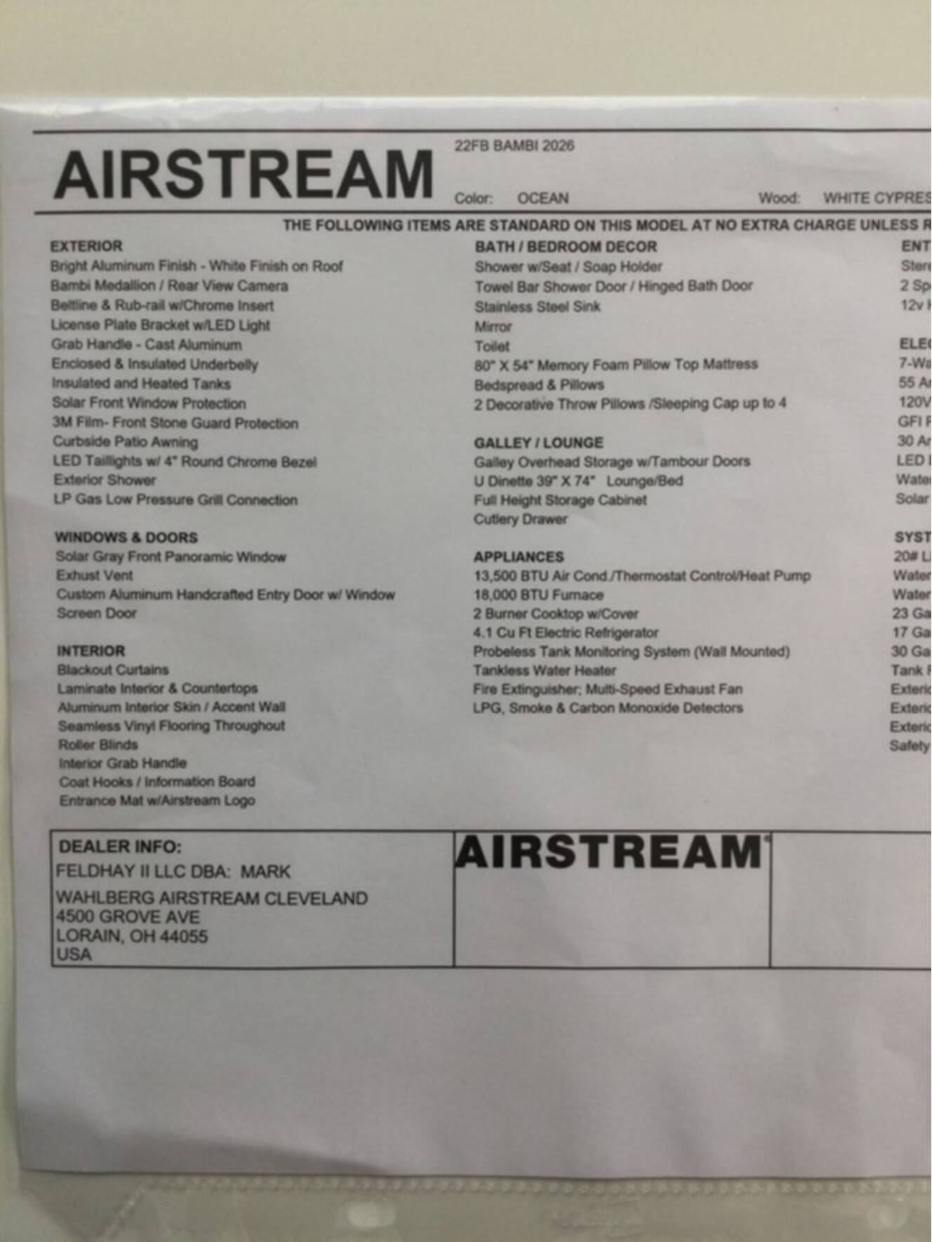 A photo of this 2026 Airstream Bambi® 22FB