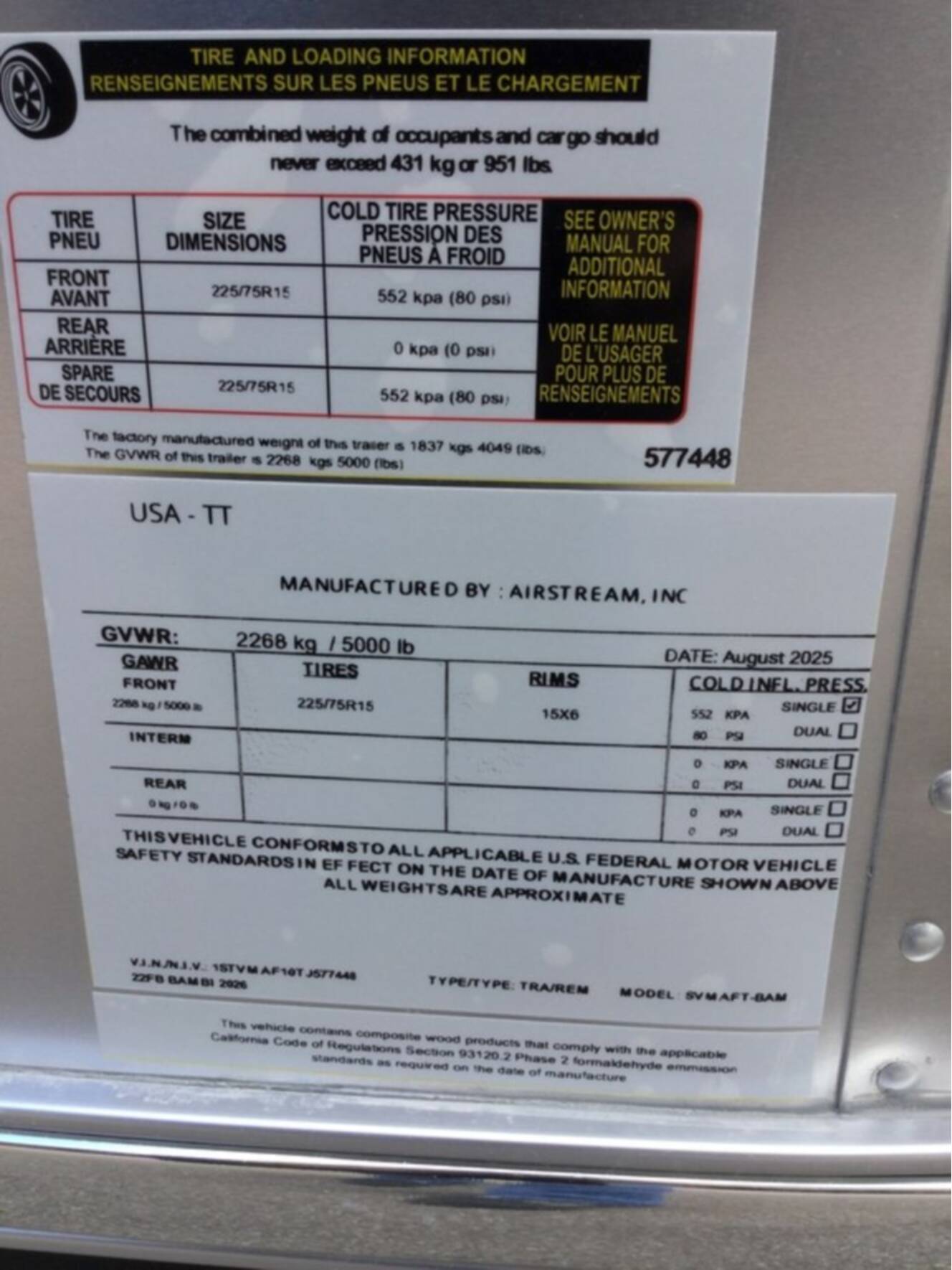 A photo of this 2026 Airstream Bambi® 22FB