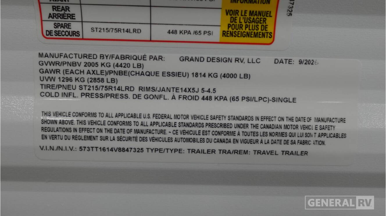 A photo of this 2027 Grand Design TRANSCEND-LITE 121RBL
