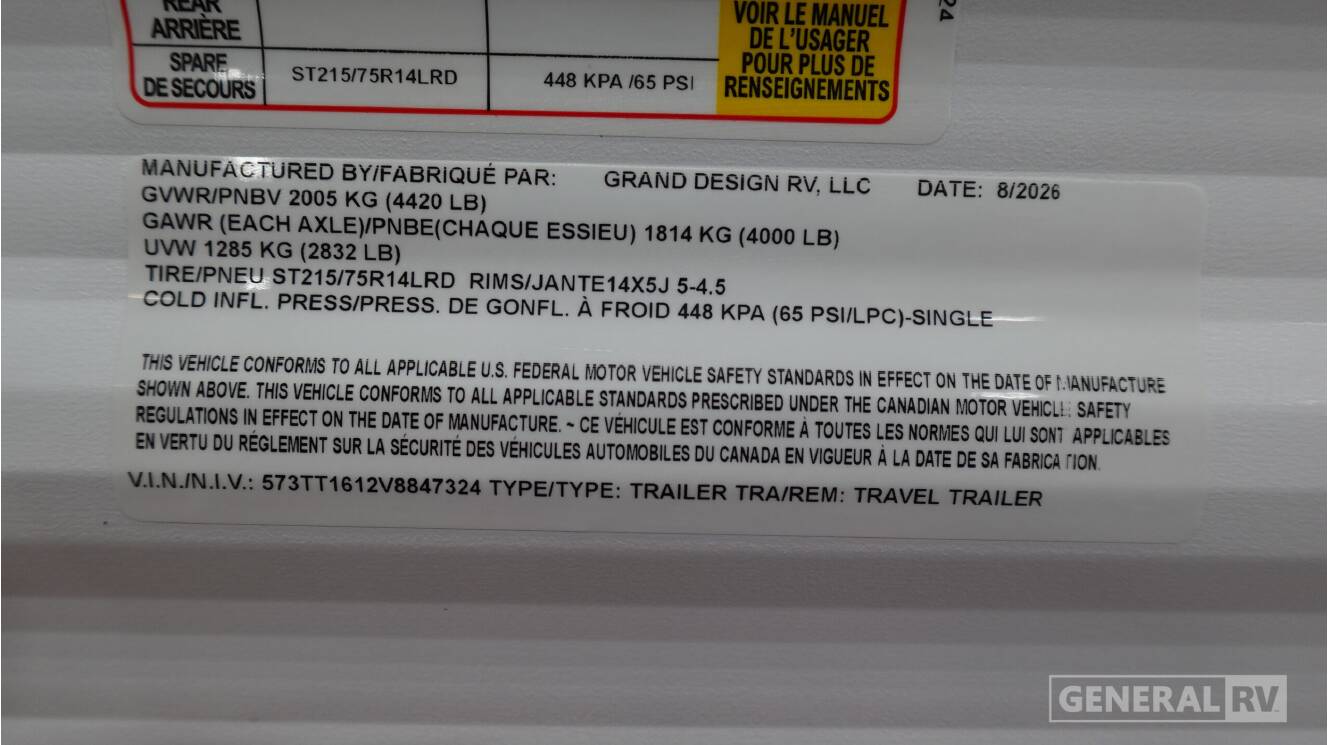 A photo of this 2027 Grand Design TRANSCEND-LITE 121RBL
