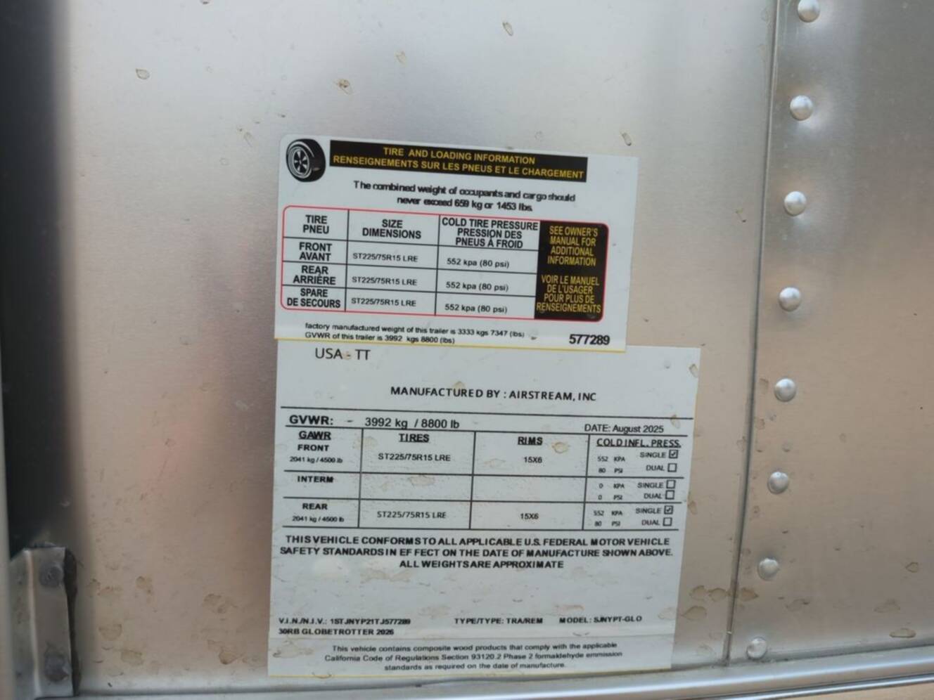 A photo of this 2026 Airstream Globetrotter 30RB