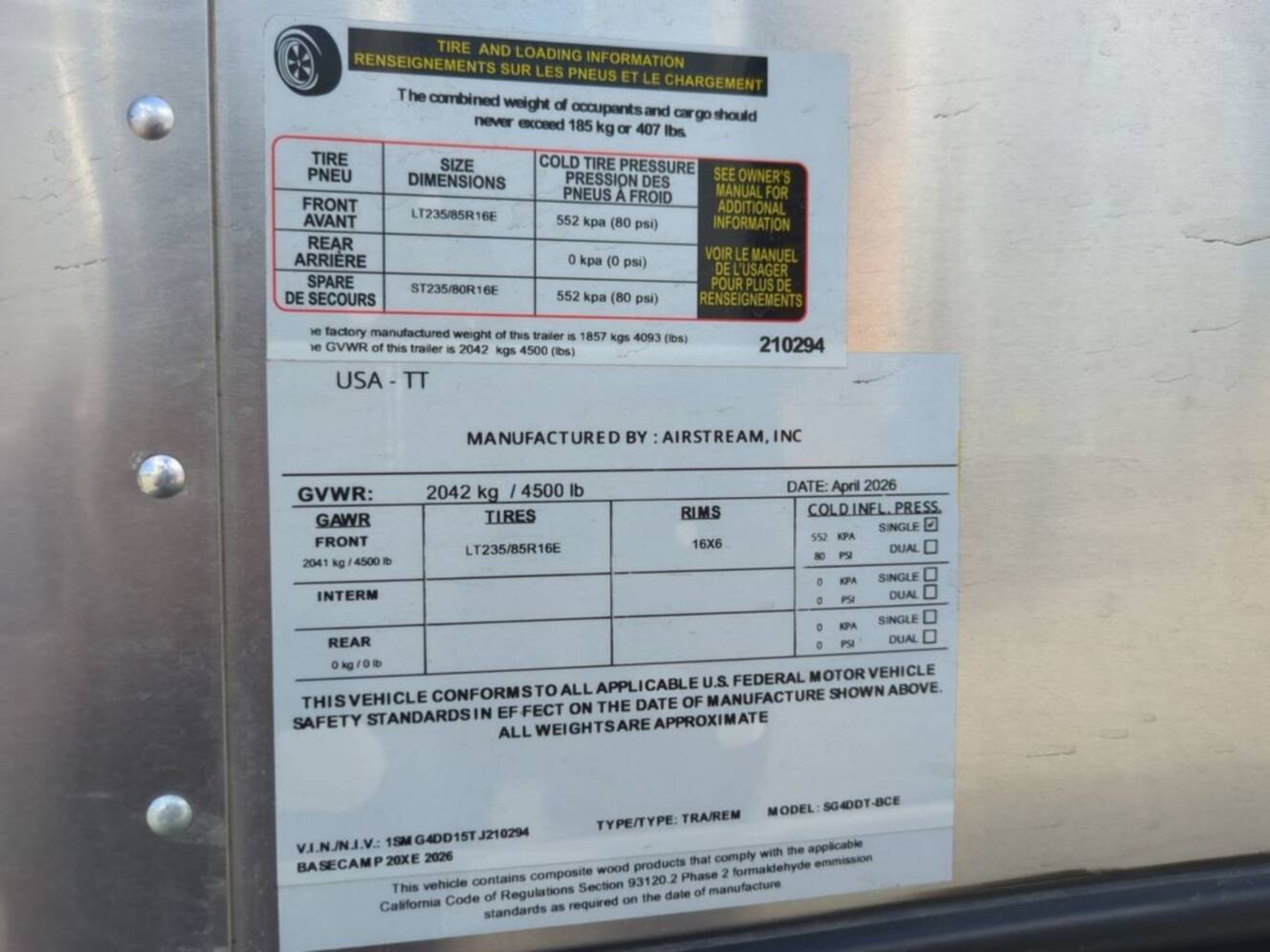 A photo of this 2026 Airstream Basecamp Xe 20X Basecamp 20XE