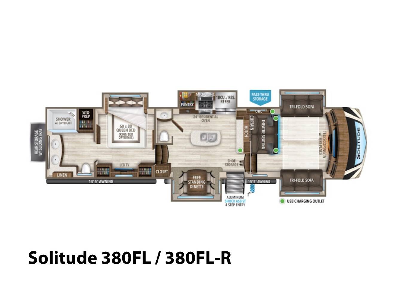 A photo of this 2021 Grand Design Solitude 380FL / 380FL-R