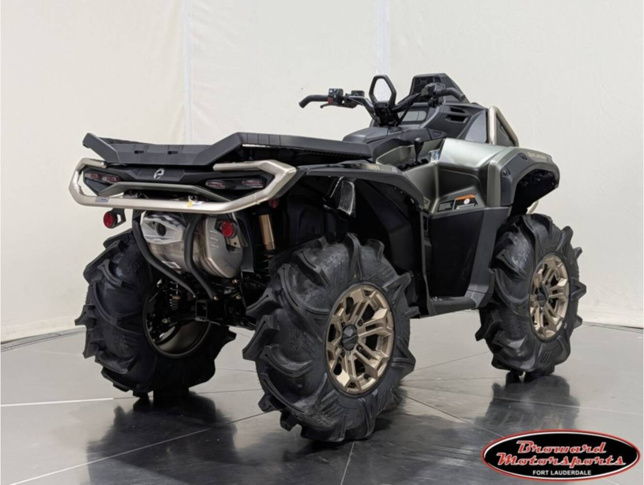 A photo of this 2026 Can-Am Outlander X mr 1000R Loft Green Satin