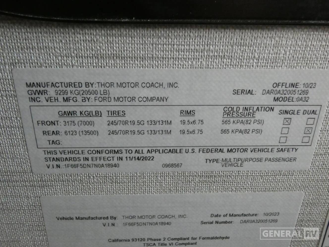 A photo of this 2024 Thor Motor Coach FREEDOM TRAVELER A32