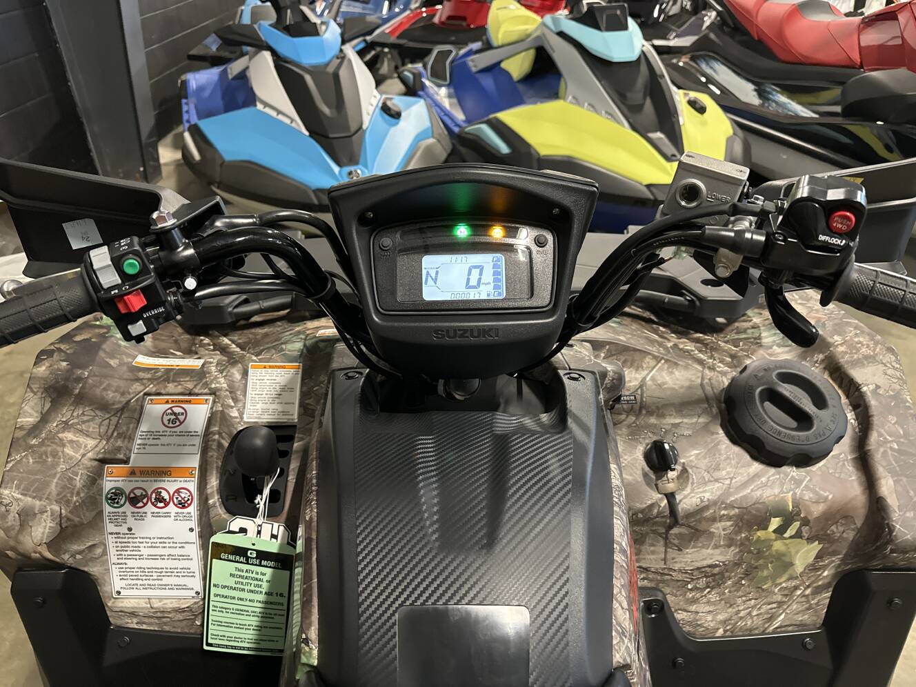 A photo of this 2026 Suzuki KingQuad 750AXi Power Steering SE Camo