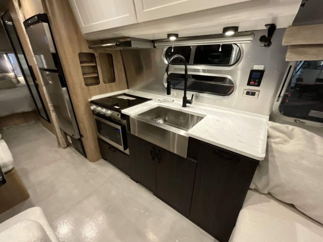 A photo of this 2023 Airstream Pottery Barn 28RBQ