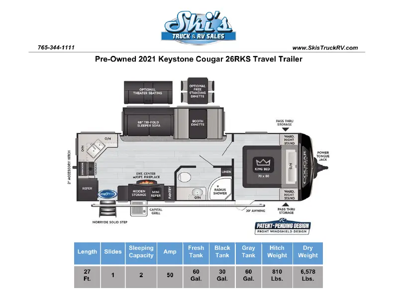 2021 Keystone Cougar 26RKS