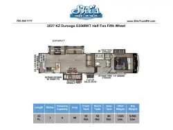 2027 KZ RV Durango D256RKT Half-Ton