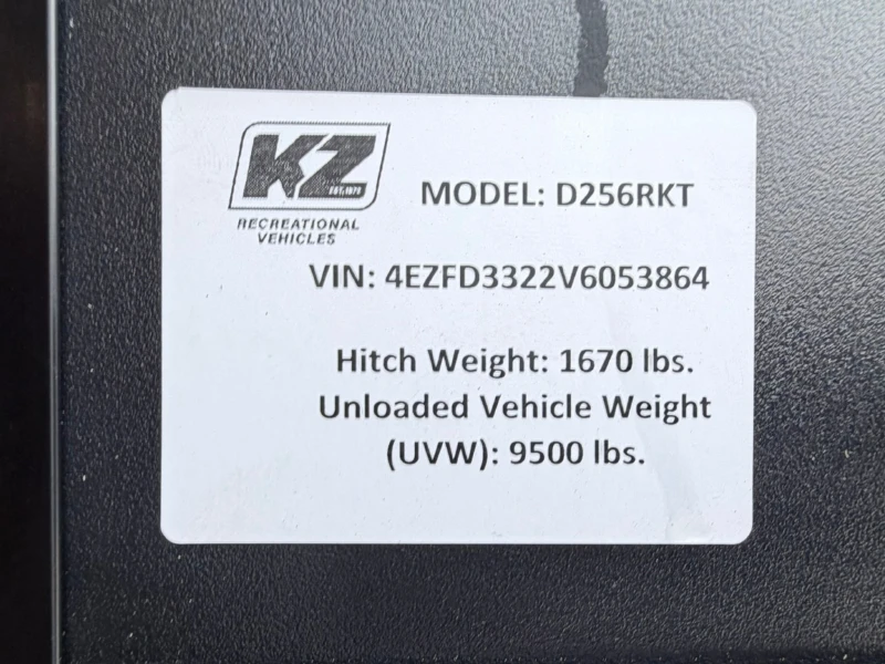 2027 KZ RV Durango D256RKT Half-Ton