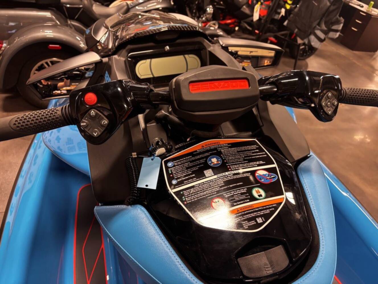 A photo of this 2026 Sea-Doo RXP-X 325 Ibr Gulfstream Blue Premium