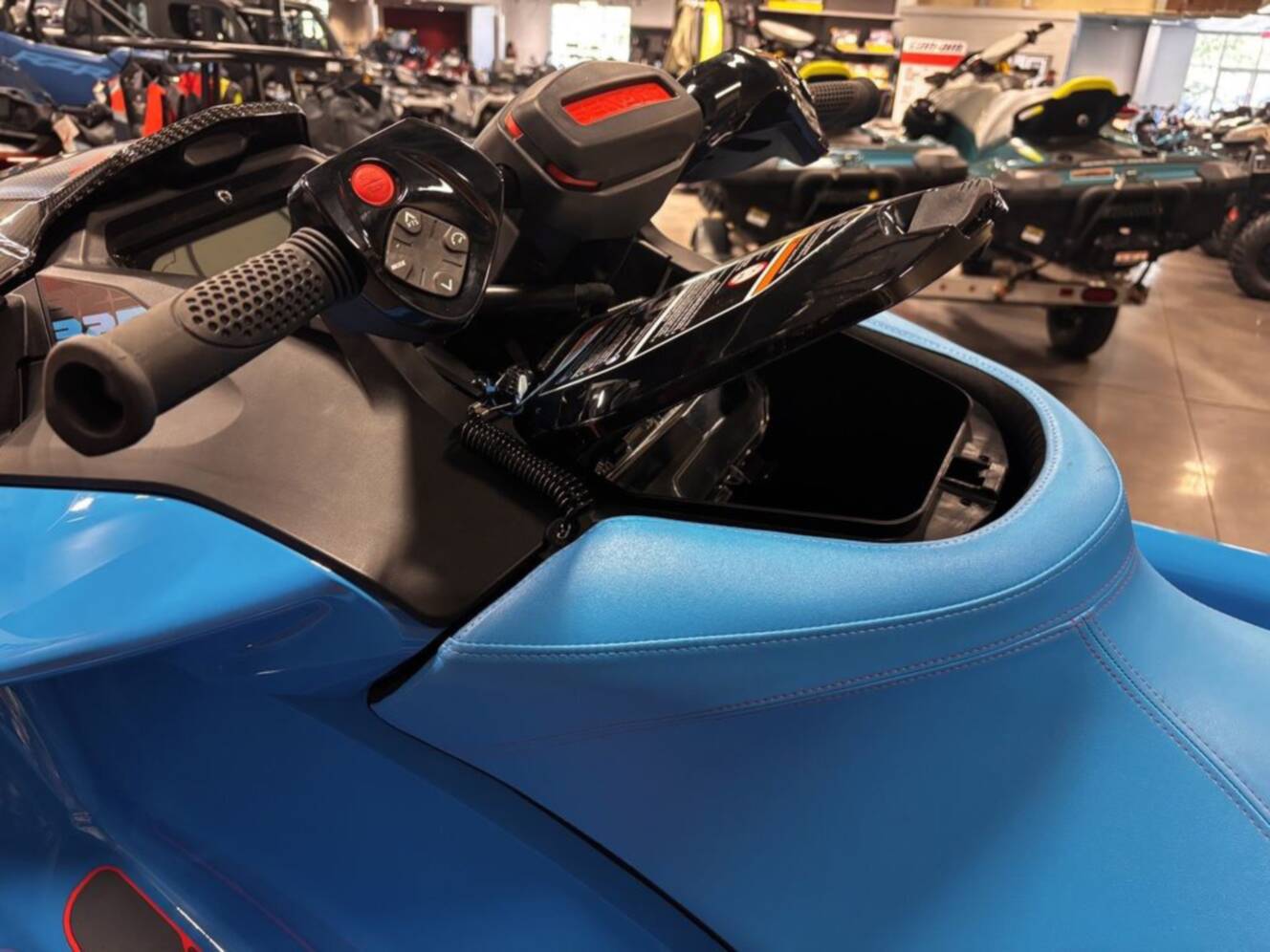 A photo of this 2026 Sea-Doo RXP-X 325 Ibr Gulfstream Blue Premium