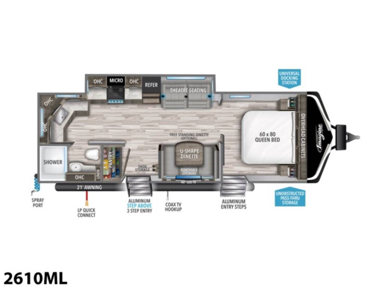 A photo of this 2021 Grand Design Imagine 2610ML
