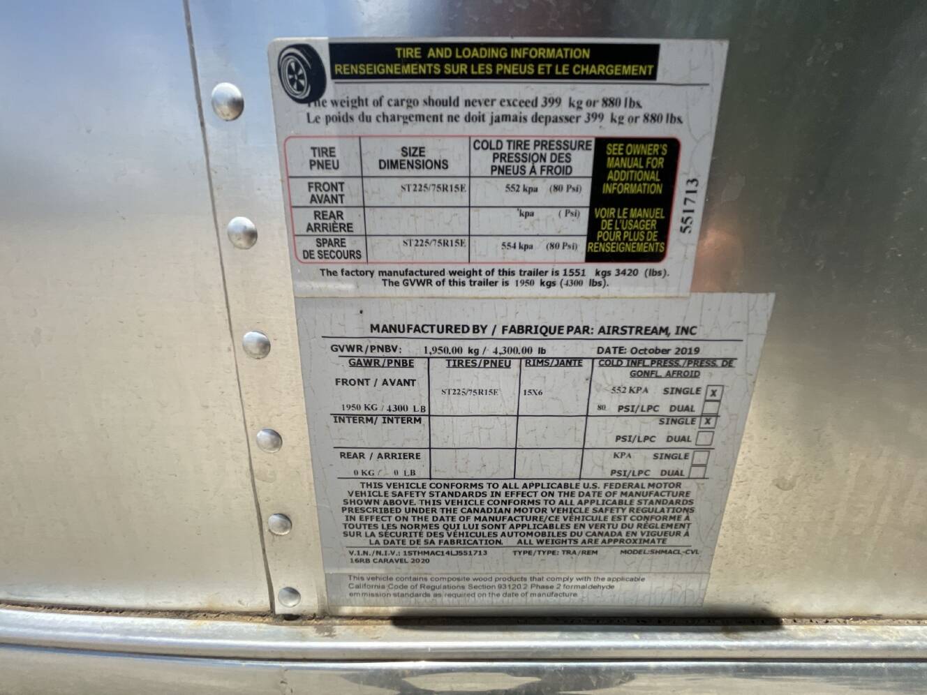 A photo of this 2020 Airstream CARAVEL 16RB