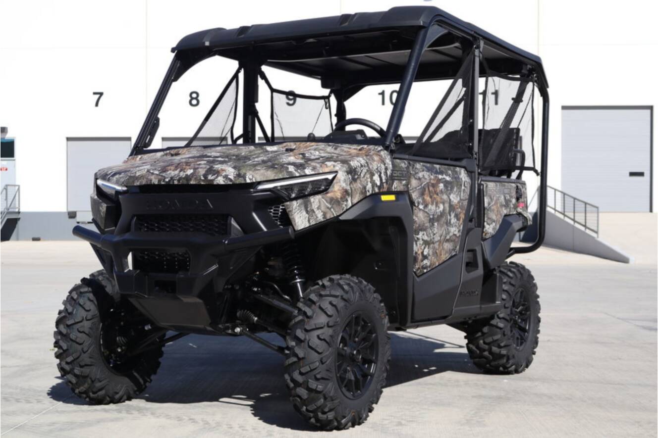 A photo of this 2026 Honda Pioneer 1000-5 Deluxe Truetimber Atera Camo