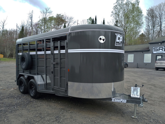 2026 CORNPRO 7x16 7K Livestock Trailer w/Center Swing Gate, Rear Swi in Manchester, ME