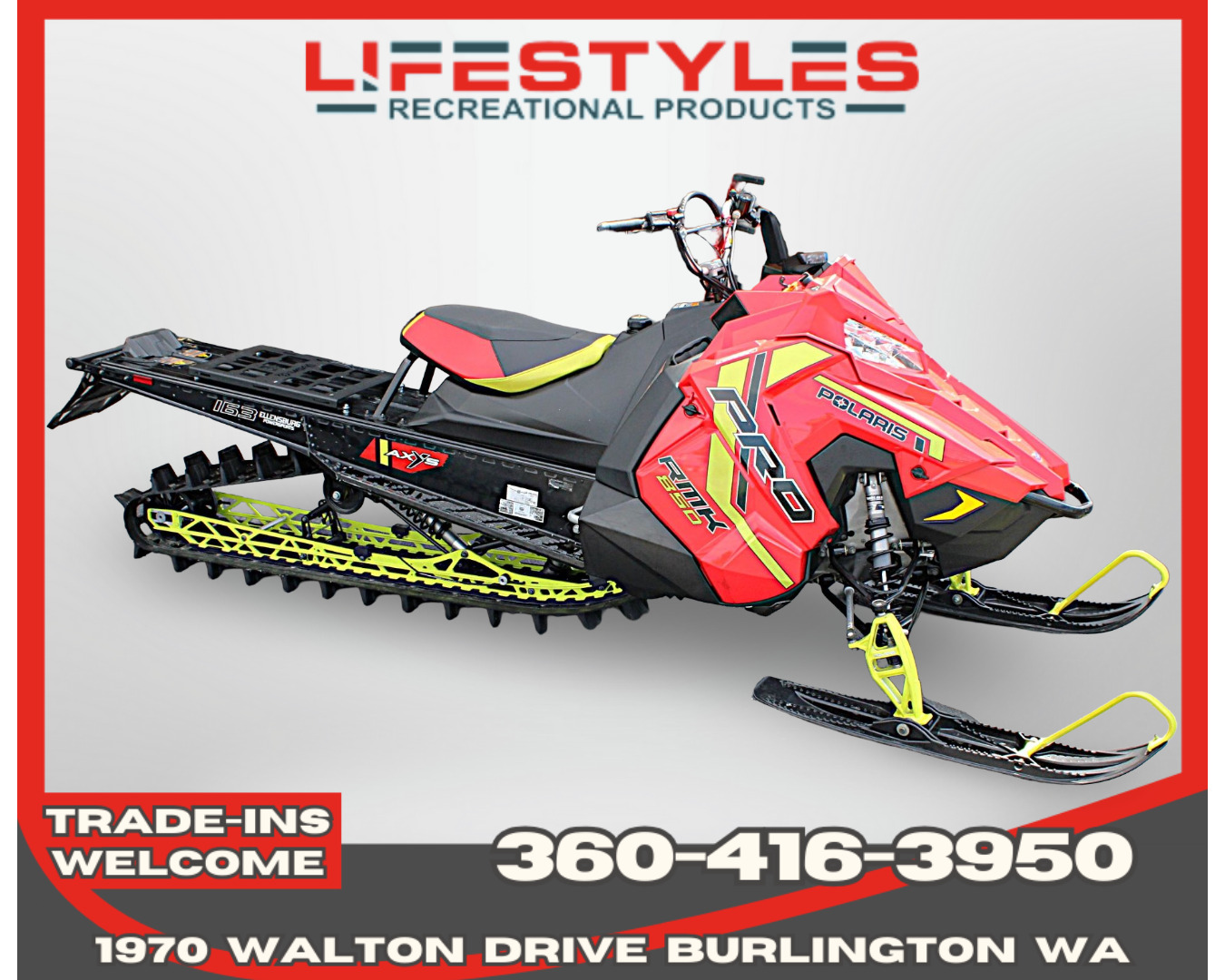 2021 Polaris 850 PRO RMK 163 2.6 in. Factory Choice in burlington WA