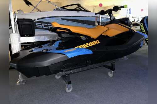2026 Sea-Doo Spark 3up Trixx 90-Gulfstream Blue/ Orange Crush in houghton lake MI