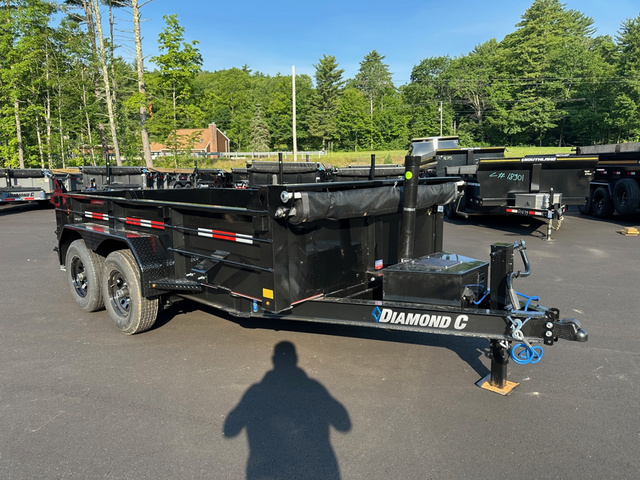 2026 DIAMOND C 6.5x12 Powder Coated 10K Telescopic Dump Trailer w/Stab in Loudon, NH