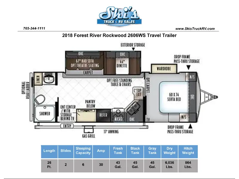 2018 Forest River Rockwood 2606WS