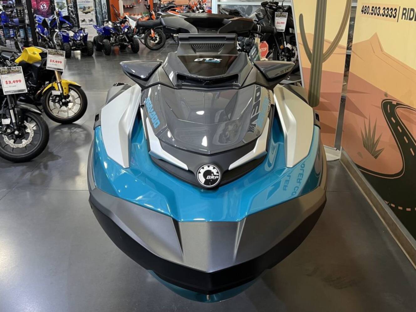 A photo of this 2026 Sea-Doo GTX Limited 325 Teal Metallic