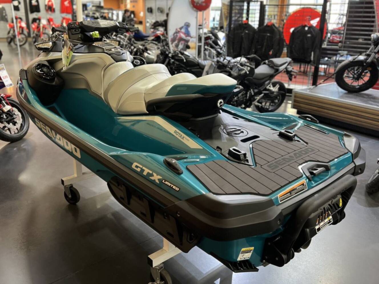 A photo of this 2026 Sea-Doo GTX Limited 325 Teal Metallic