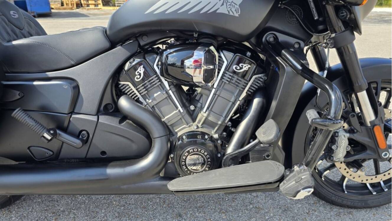 A photo of this 2026 Indian Motorcycle® Chieftain® PowerPlus Dark Horse® 112 Black Smoke