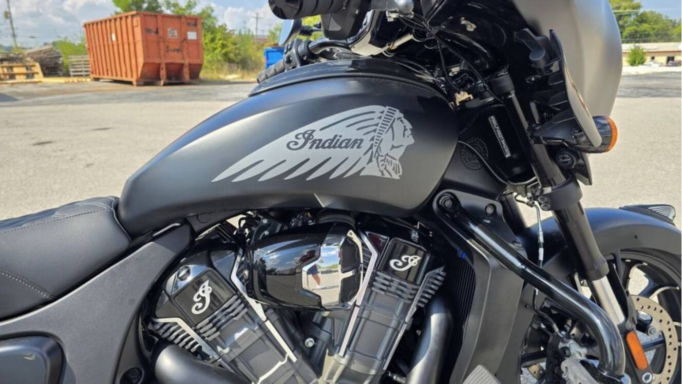 A photo of this 2026 Indian Motorcycle® Chieftain® PowerPlus Dark Horse® 112 Black Smoke