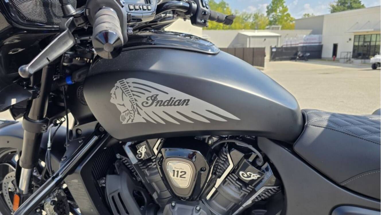 A photo of this 2026 Indian Motorcycle® Chieftain® PowerPlus Dark Horse® 112 Black Smoke