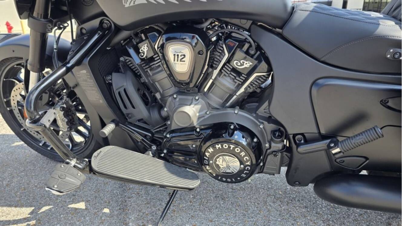 A photo of this 2026 Indian Motorcycle® Chieftain® PowerPlus Dark Horse® 112 Black Smoke