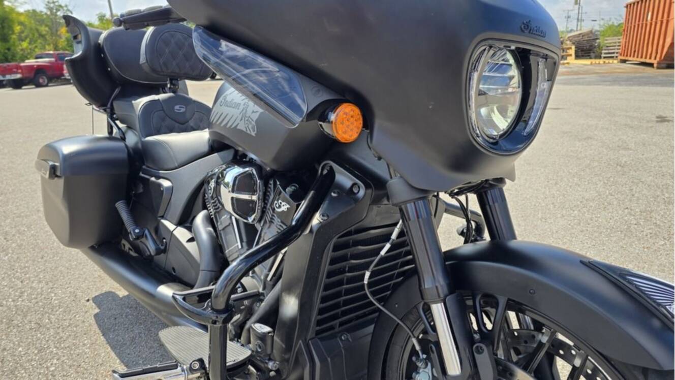 A photo of this 2026 Indian Motorcycle® Chieftain® PowerPlus Dark Horse® 112 Black Smoke