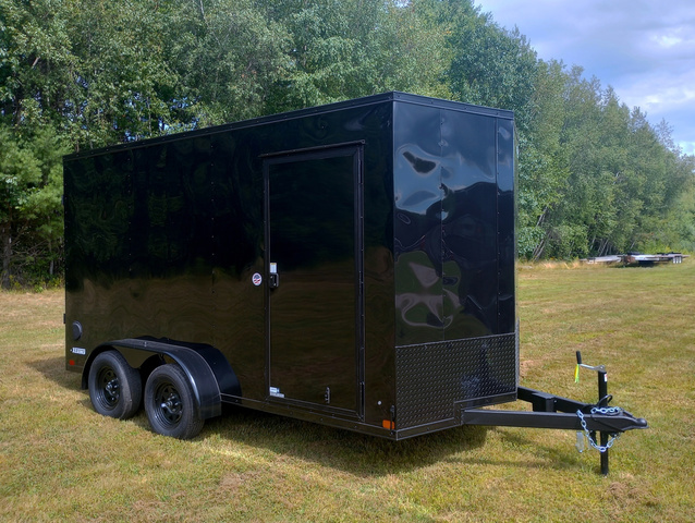 2027 ITI CARGO 7x14 7K Enclosed Cargo w/Spring Assist Rear Ramp, Black in Manchester, ME