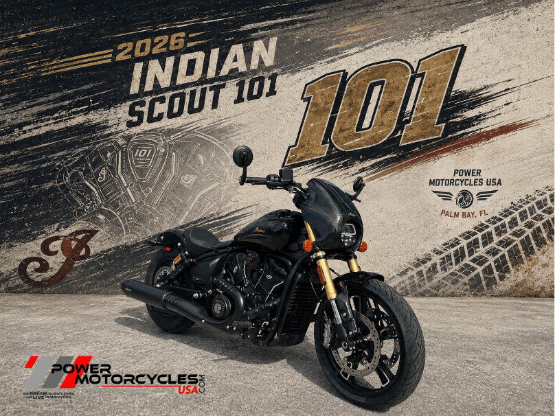 2026 Indian Motorcycle Scout 101 Black Onyx BASE in Palm Bay, FL