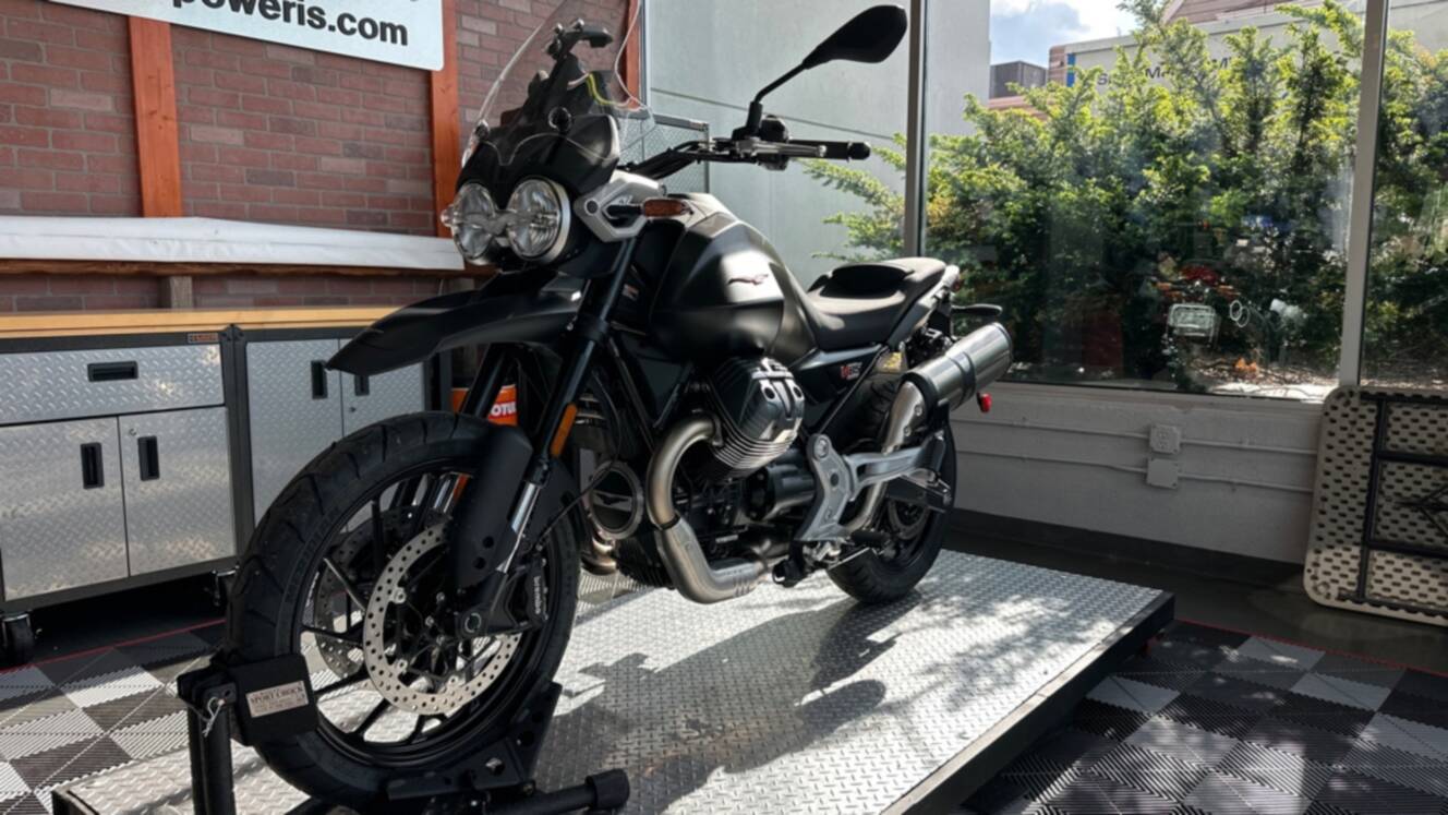 A photo of this 2025 Moto Guzzi V85 Strada