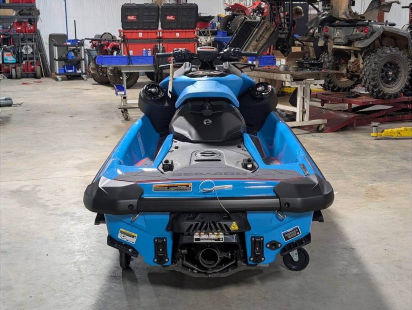 A photo of this 2026 Sea-Doo RXP-X 325 Tech, BRP Premium A, iBR Gulfstream Blue P